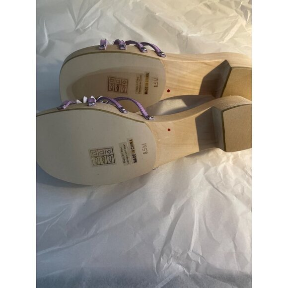 NEW Jeffrey Campbell X Free People Blossoms Wooden Sandal Size 8.5 Lilac - Picture 6 of 6